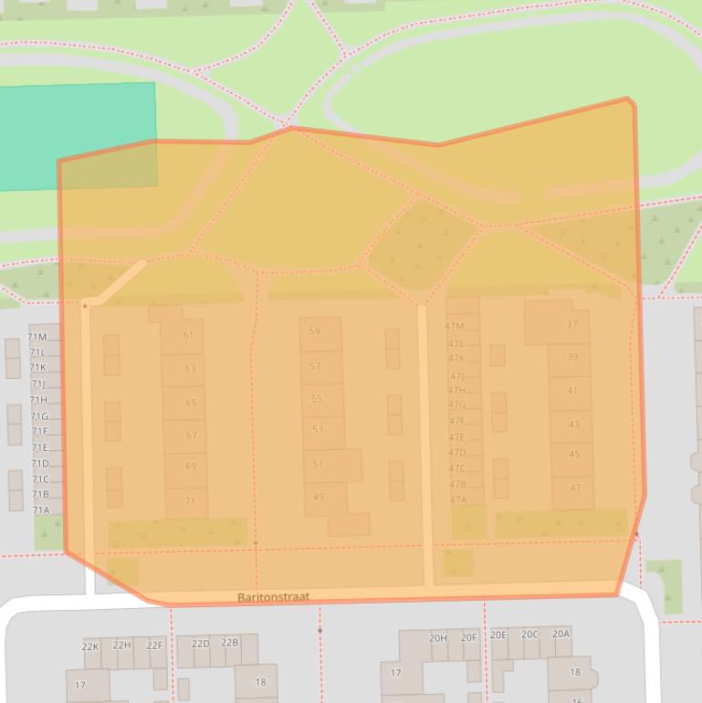 Kaart van postcodegebied 5702JK.
