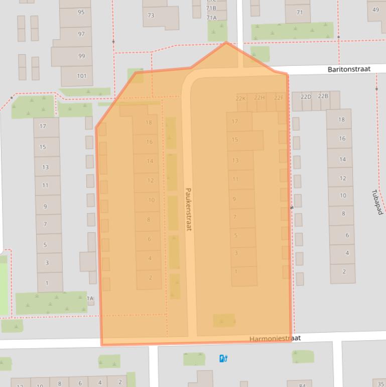 Kaart van postcodegebied 5702JP.