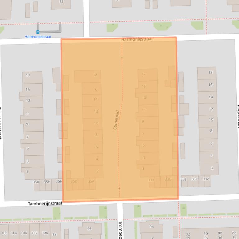 Kaart van postcodegebied 5702JX.