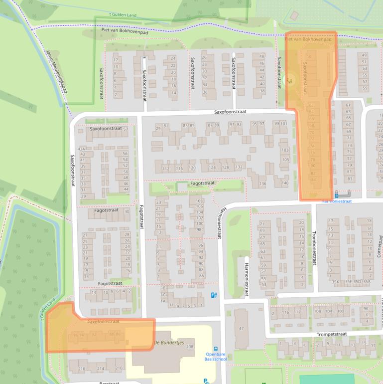 Kaart van postcodegebied 5702KD.