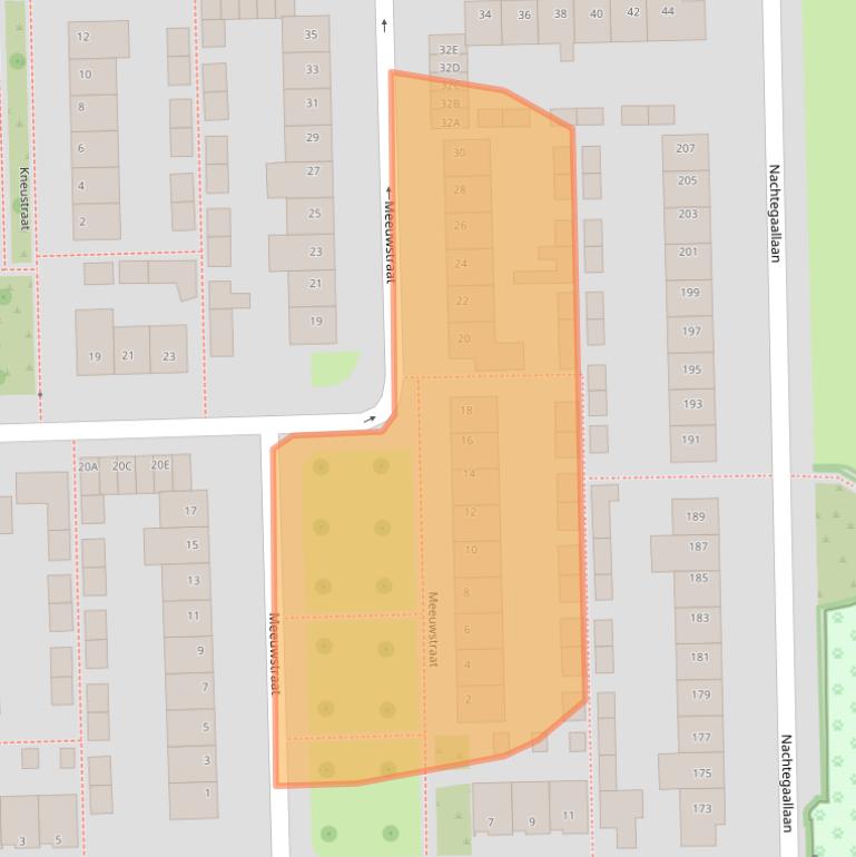 Kaart van postcodegebied 5702KW.