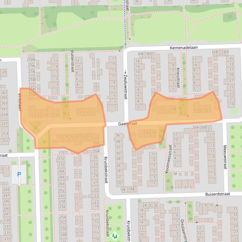 Kaart van postcodegebied 5702LB.