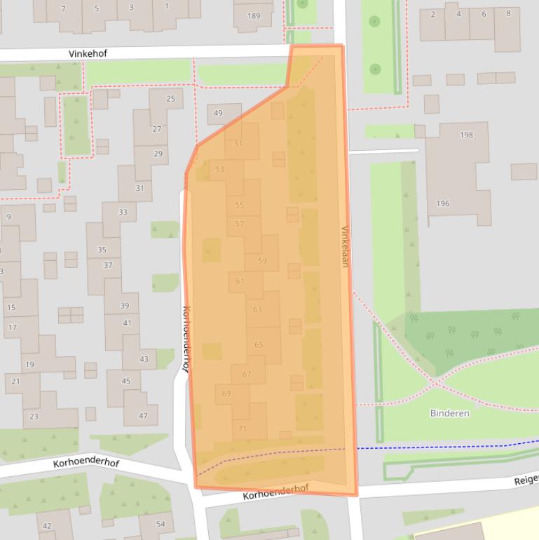 Kaart van postcodegebied 5702NB.