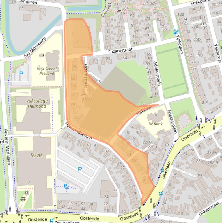 Kaart van postcodegebied 5702NN.