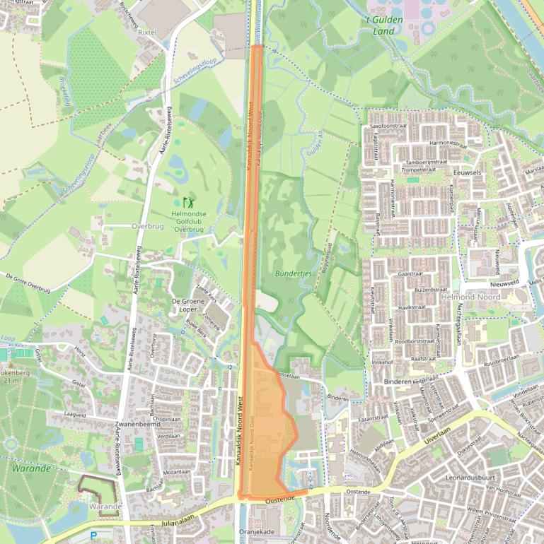 Kaart van postcodegebied 5702NW.