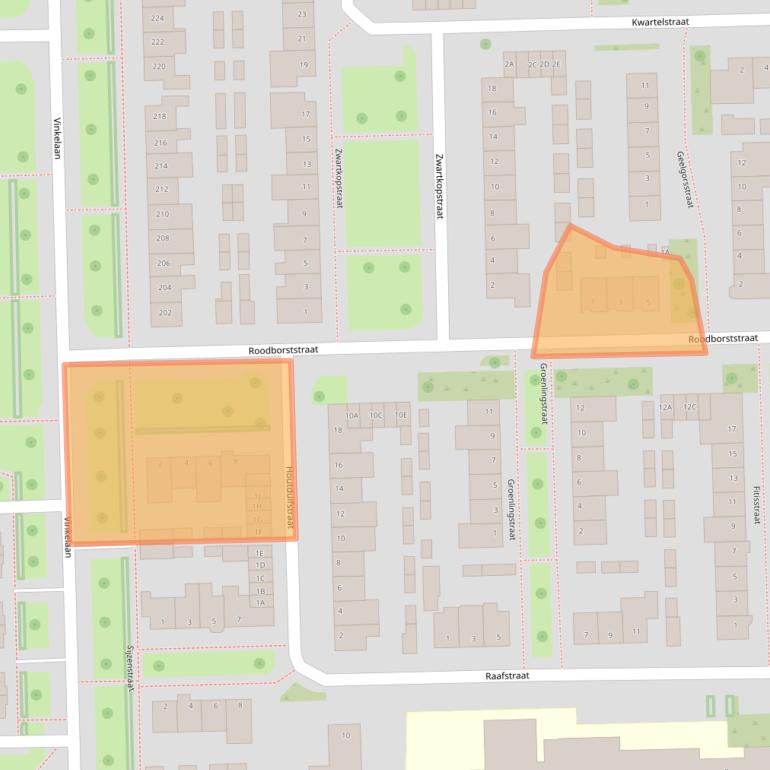 Kaart van postcodegebied 5702RB.