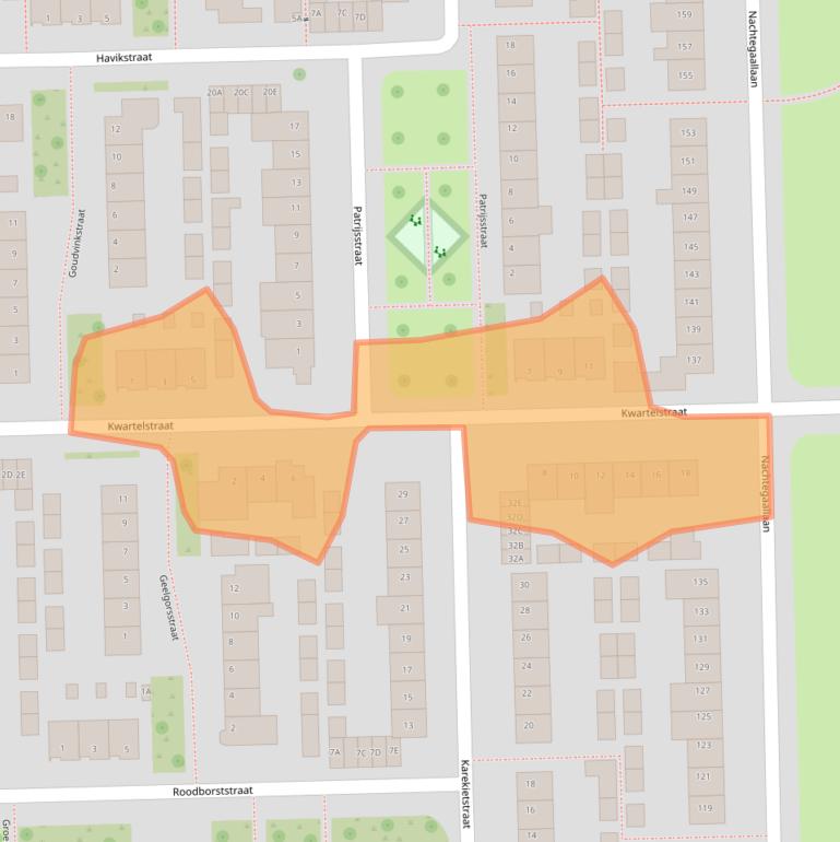 Kaart van postcodegebied 5702RG.