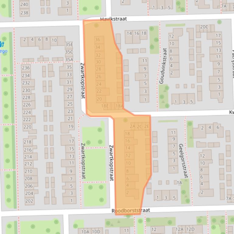 Kaart van postcodegebied 5702RK.