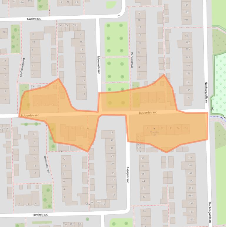 Kaart van postcodegebied 5702RR.