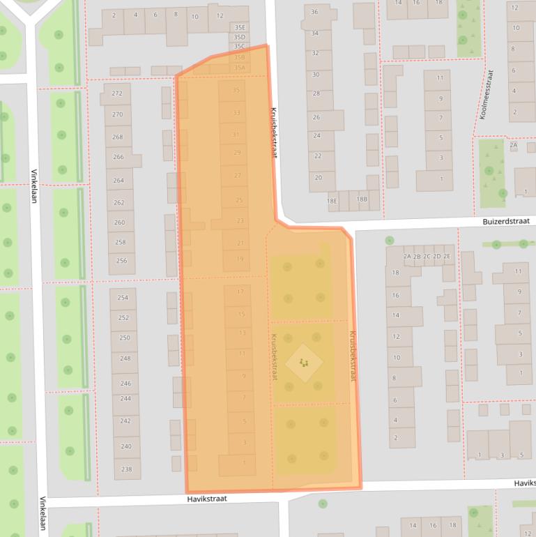 Kaart van postcodegebied 5702RT.
