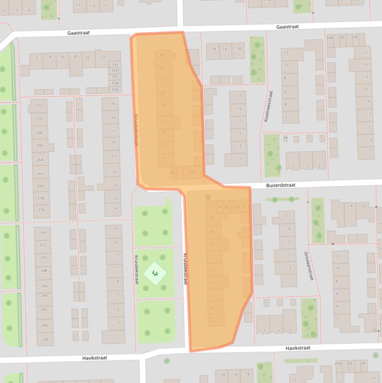 Kaart van postcodegebied 5702RV.