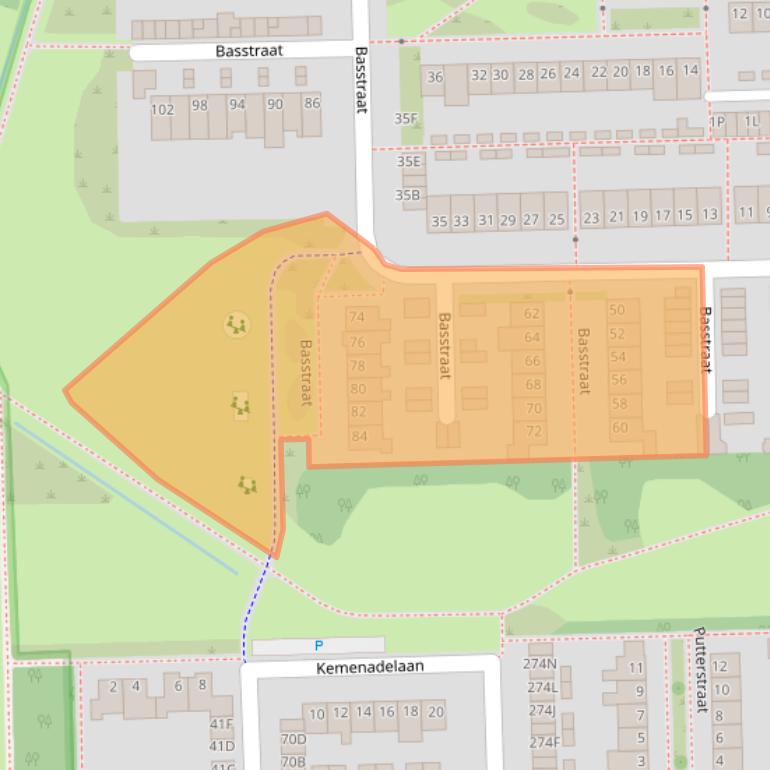 Kaart van postcodegebied 5702SJ.
