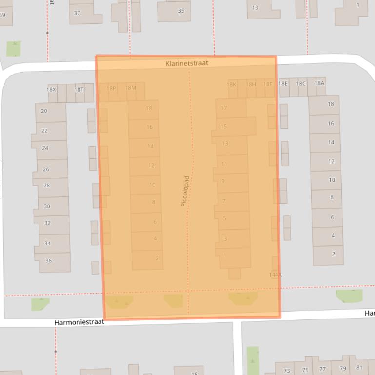 Kaart van postcodegebied 5702SP.