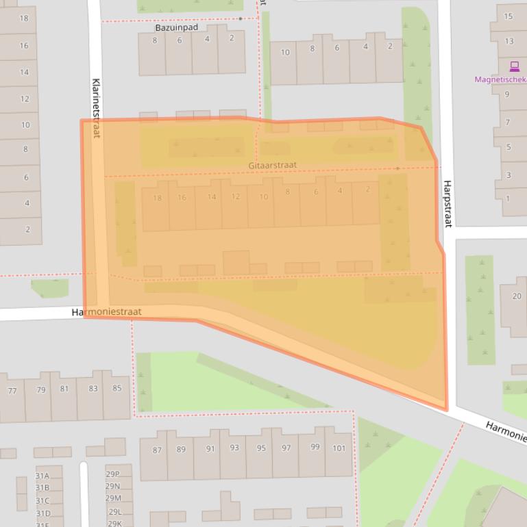 Kaart van postcodegebied 5702SW.