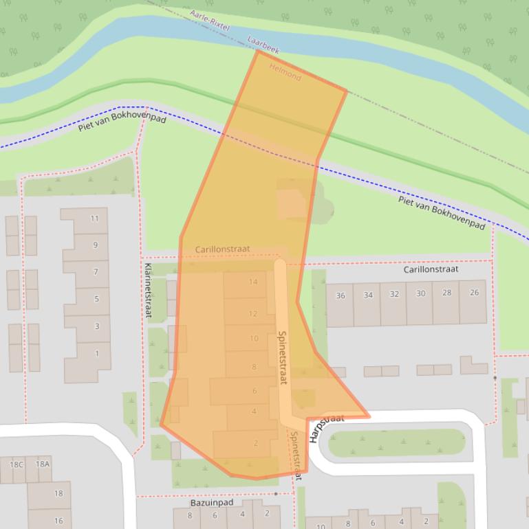 Kaart van postcodegebied 5702SZ.