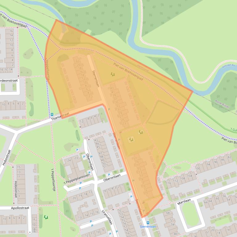 Kaart van postcodegebied 5702TS.