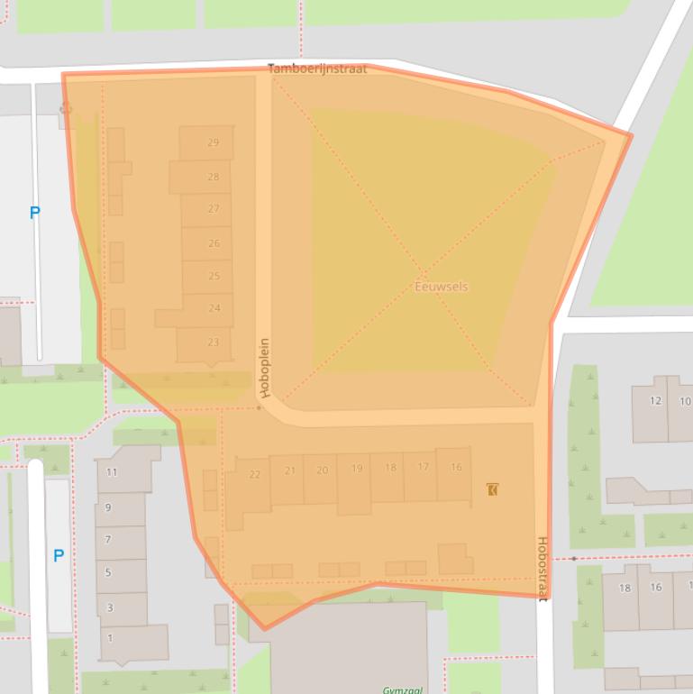 Kaart van postcodegebied 5702TZ.