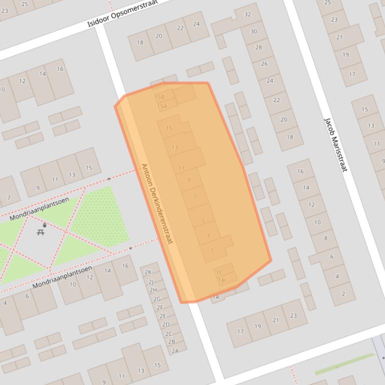 Kaart van postcodegebied 5702VC.