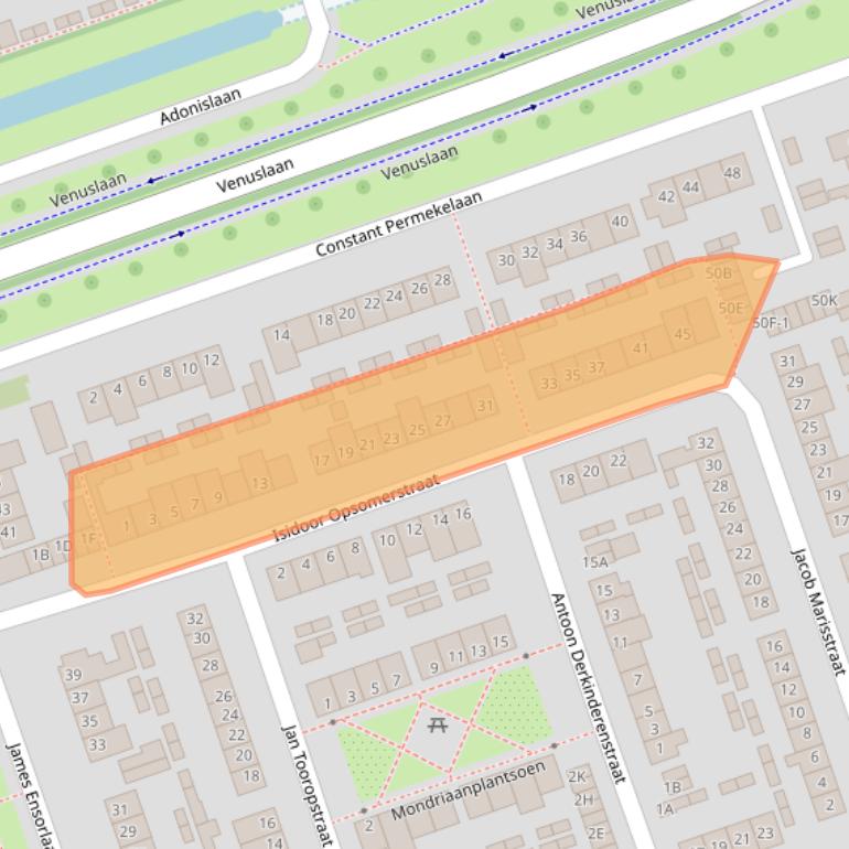 Kaart van postcodegebied 5702VD.