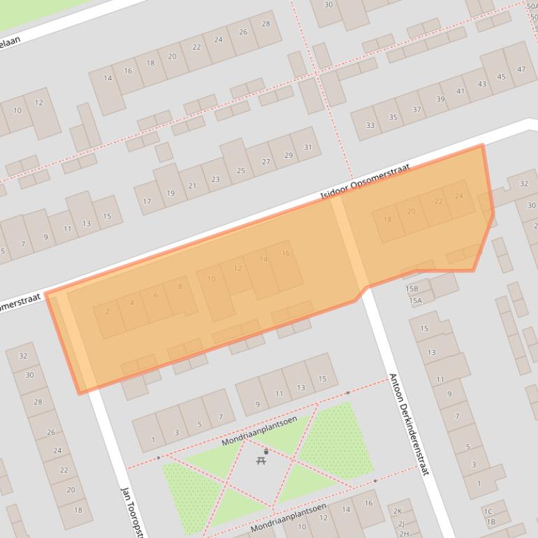 Kaart van postcodegebied 5702VE.