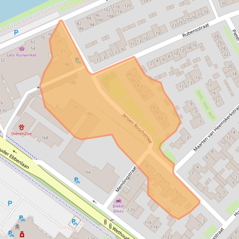 Kaart van postcodegebied 5702XP.