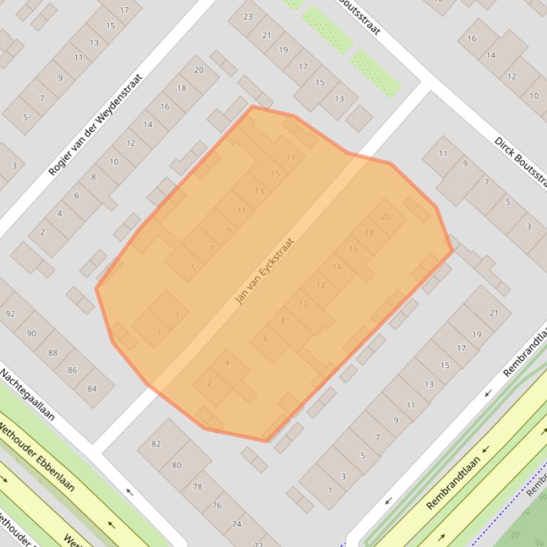 Kaart van postcodegebied 5702XV.