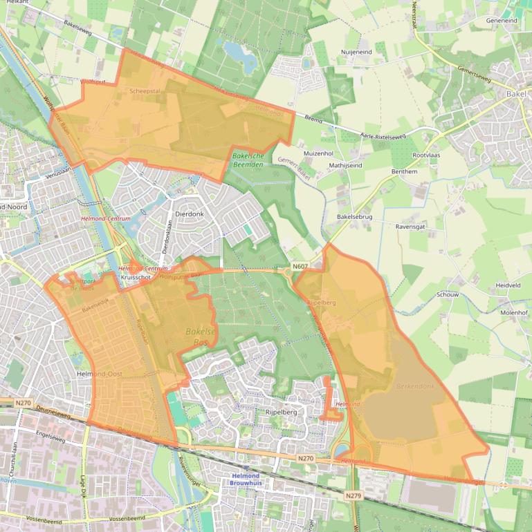 Kaart van postcodegebied 5703.