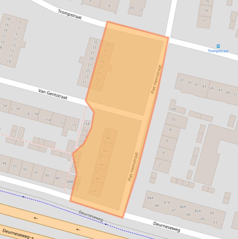 Kaart van postcodegebied 5703AJ.