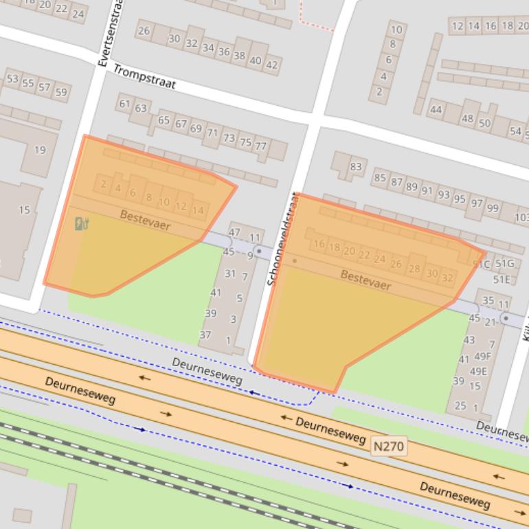 Kaart van postcodegebied 5703AX.