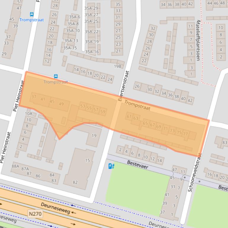 Kaart van postcodegebied 5703BB.