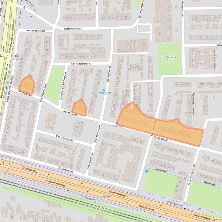 Kaart van postcodegebied 5703BG.