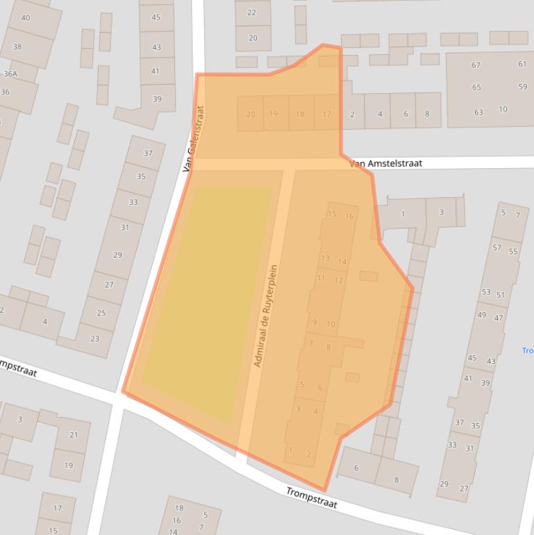 Kaart van postcodegebied 5703BJ.