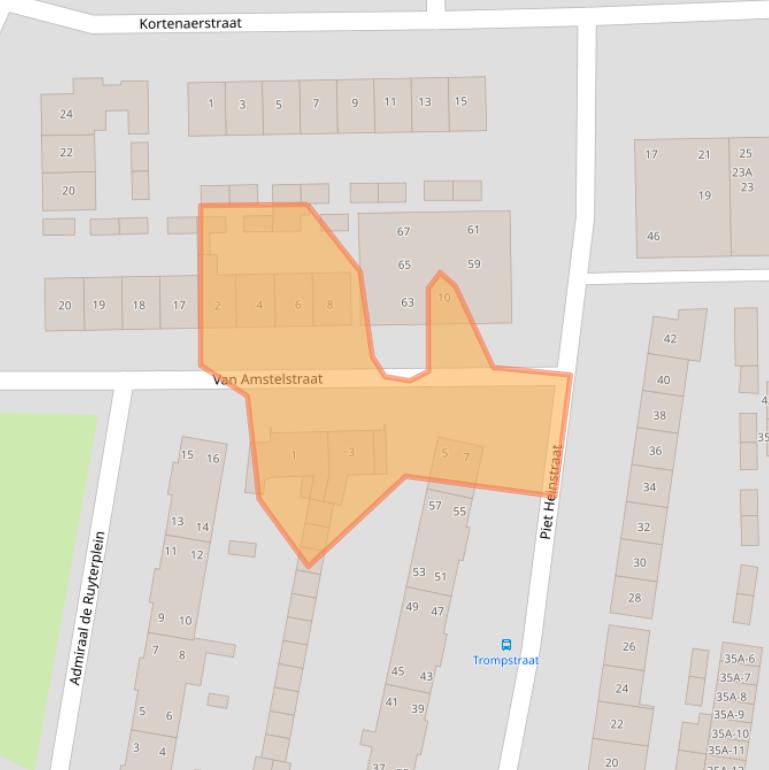 Kaart van postcodegebied 5703BK.