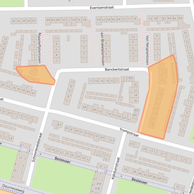 Kaart van postcodegebied 5703BL.
