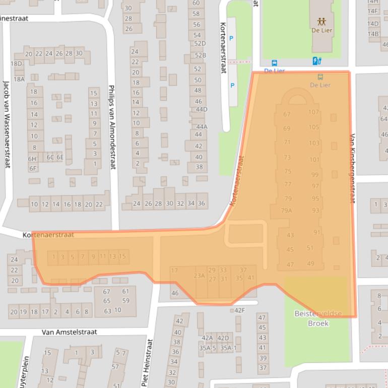 Kaart van postcodegebied 5703CA.