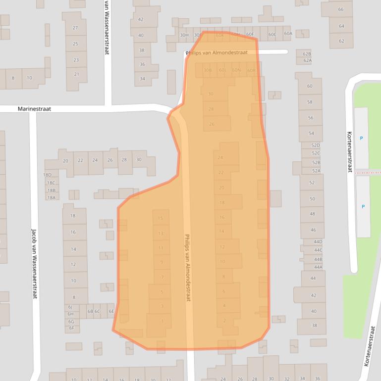 Kaart van postcodegebied 5703CD.