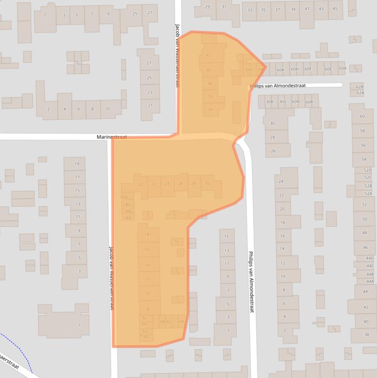 Kaart van postcodegebied 5703CG.