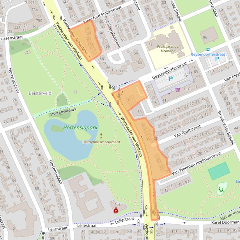 Kaart van postcodegebied 5703CM.