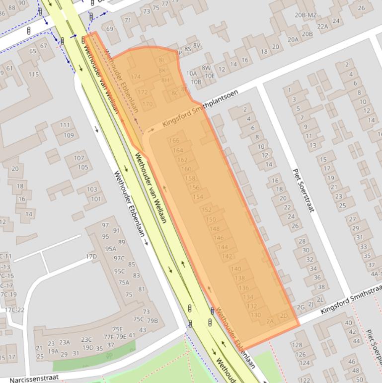 Kaart van postcodegebied 5703CN.