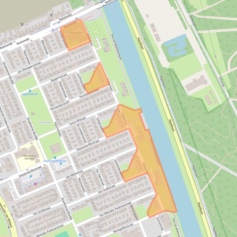 Kaart van postcodegebied 5703DZ.