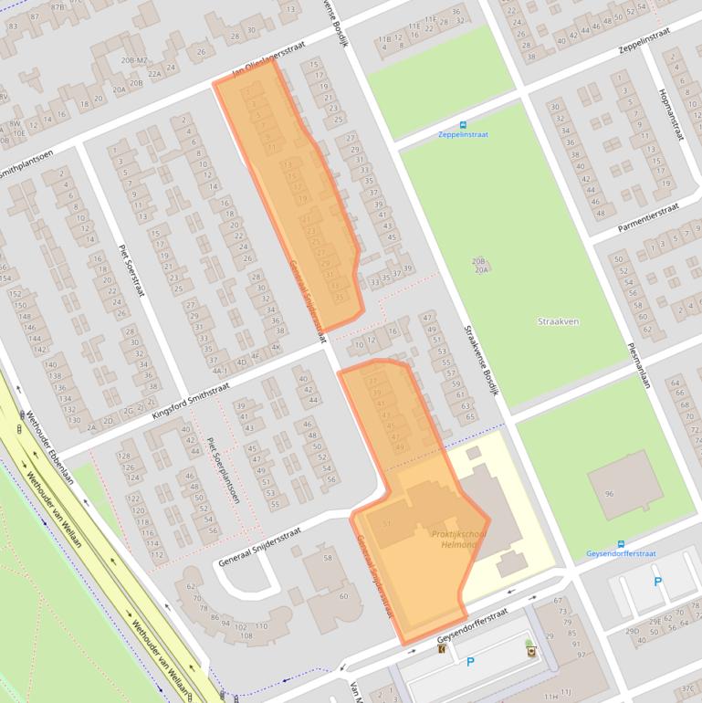 Kaart van postcodegebied 5703GR.