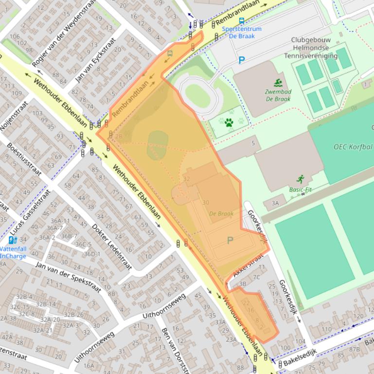 Kaart van postcodegebied 5703HV.