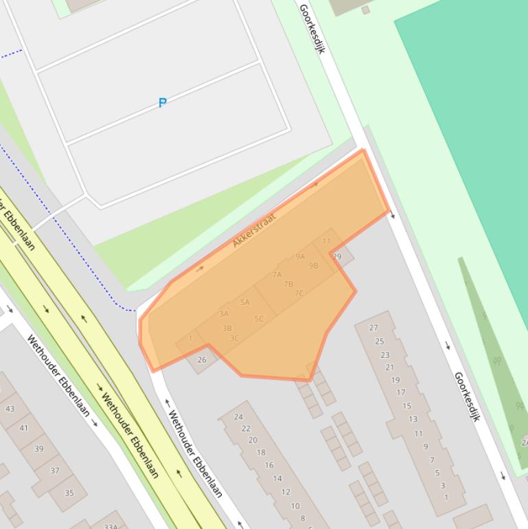 Kaart van postcodegebied 5703HW.