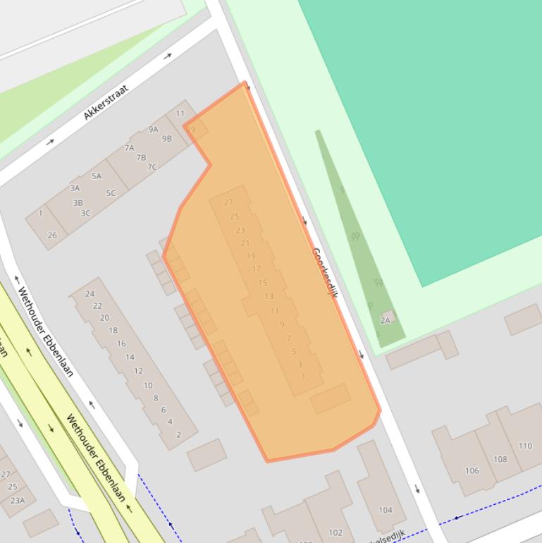 Kaart van postcodegebied 5703HX.