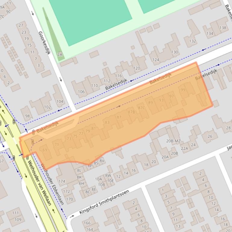 Kaart van postcodegebied 5703JA.