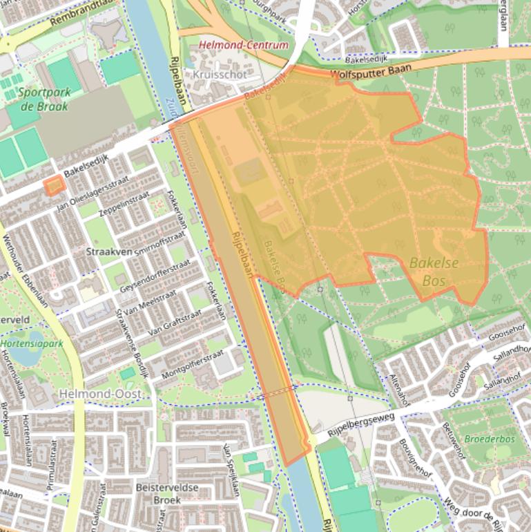 Kaart van postcodegebied 5703JB.