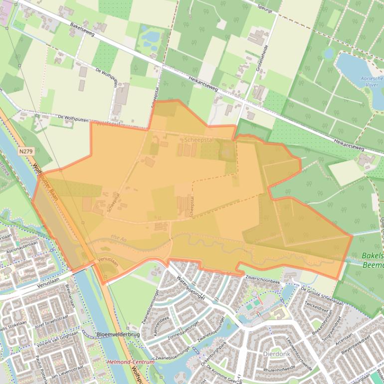 Kaart van postcodegebied 5703JP.