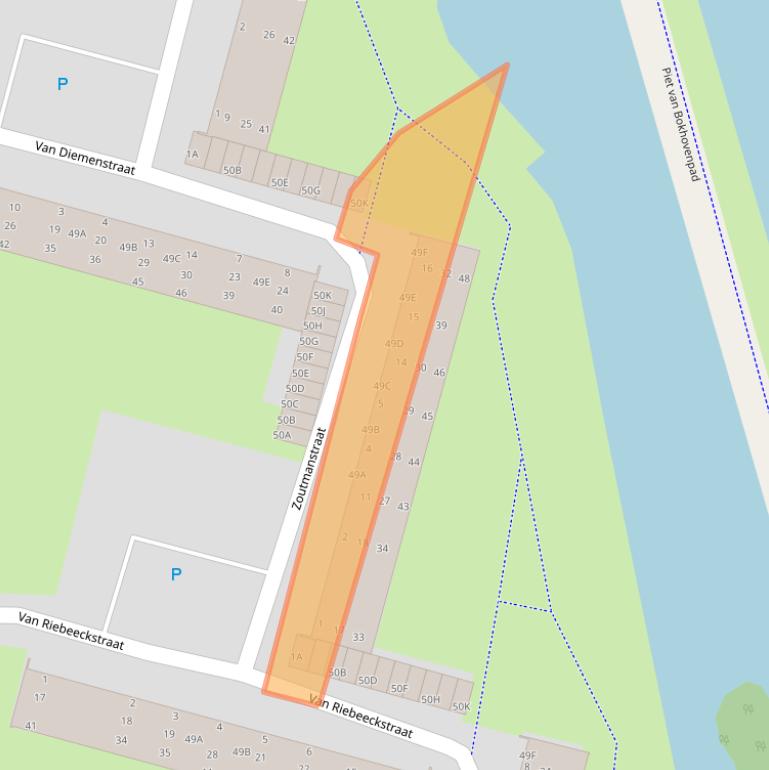 Kaart van postcodegebied 5703XP.