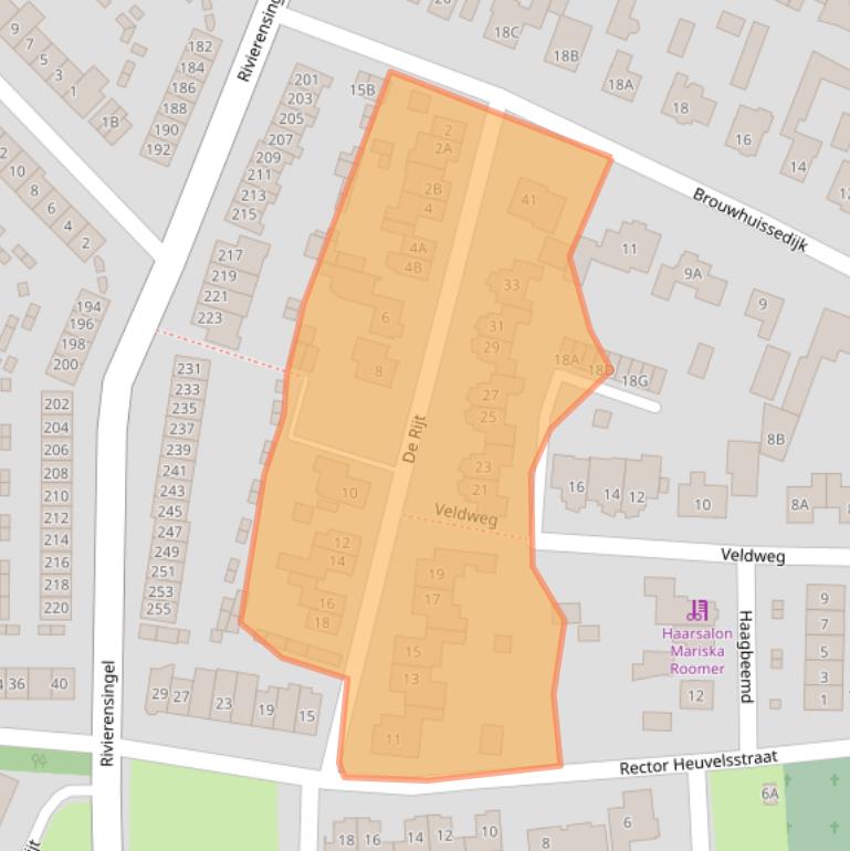 Kaart van postcodegebied 5704AK.