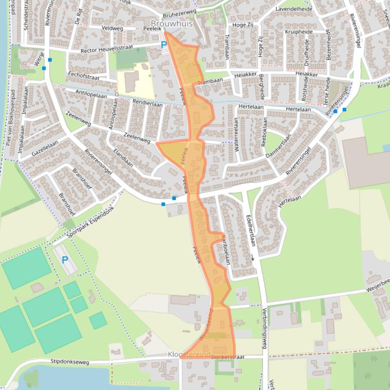 Kaart van postcodegebied 5704AP.